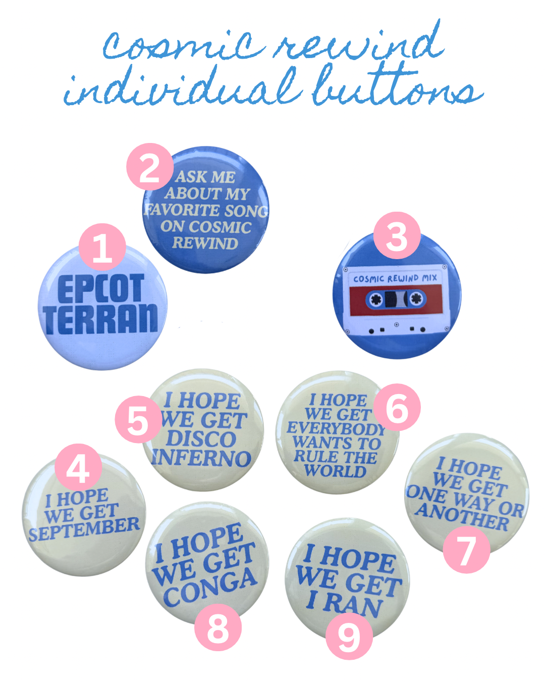 Individual 2.25" Cosmic Rewind Button Option